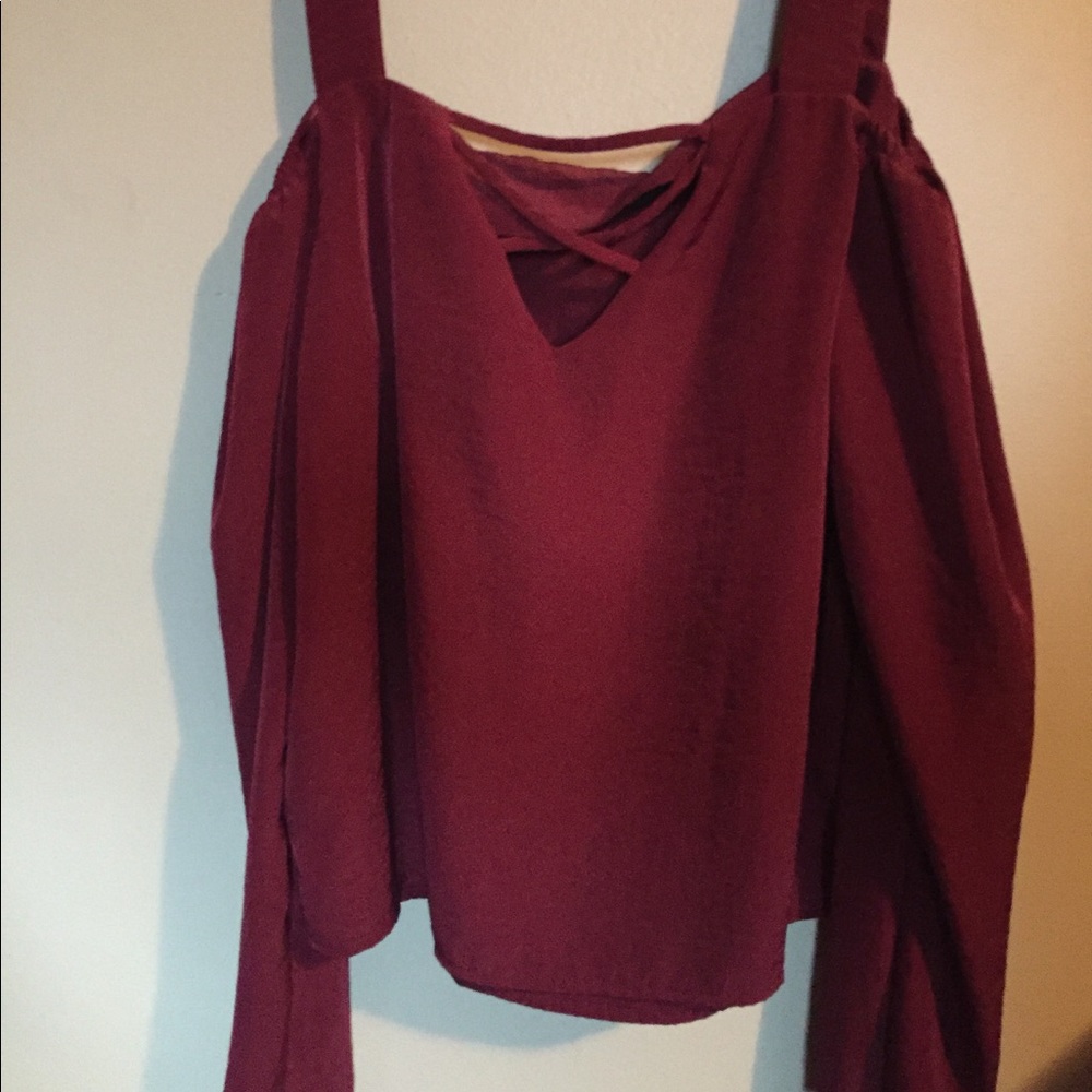 Harlow & Graham cold shoulder silk top